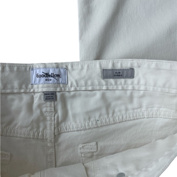 Goodfellow & Co Men's W34 X L30 Slim Fit Pants 5 Pocket Ivory Cotton Spandex NWT - Picture 3 of 3